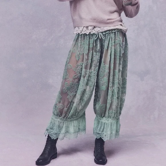 Free People Forever Young Burnout Pants- Seafoam Combo - Picture 5 of 13